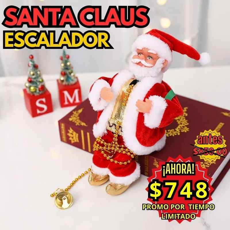 SANTA CLAUS ESCALADOR - EXCLUVISO ADORNO DE NAVIDAD